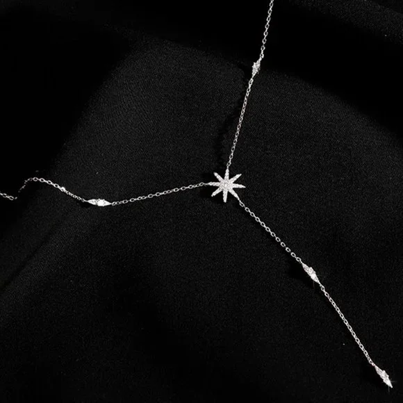 NEW Silver Simple Star Necklace - Picture 3 of 5